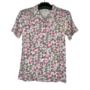 White Stuff Floral Linen Button Down Shirt 2 NWOT